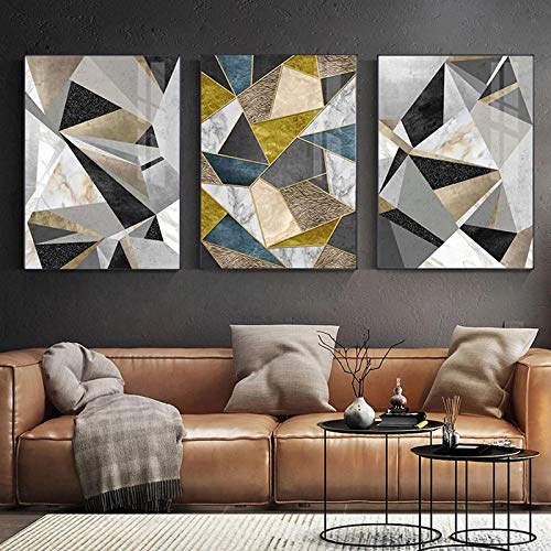 Décor à la maison abstrait pour rompre la monotonie des murs blancs salon triptyque moderne