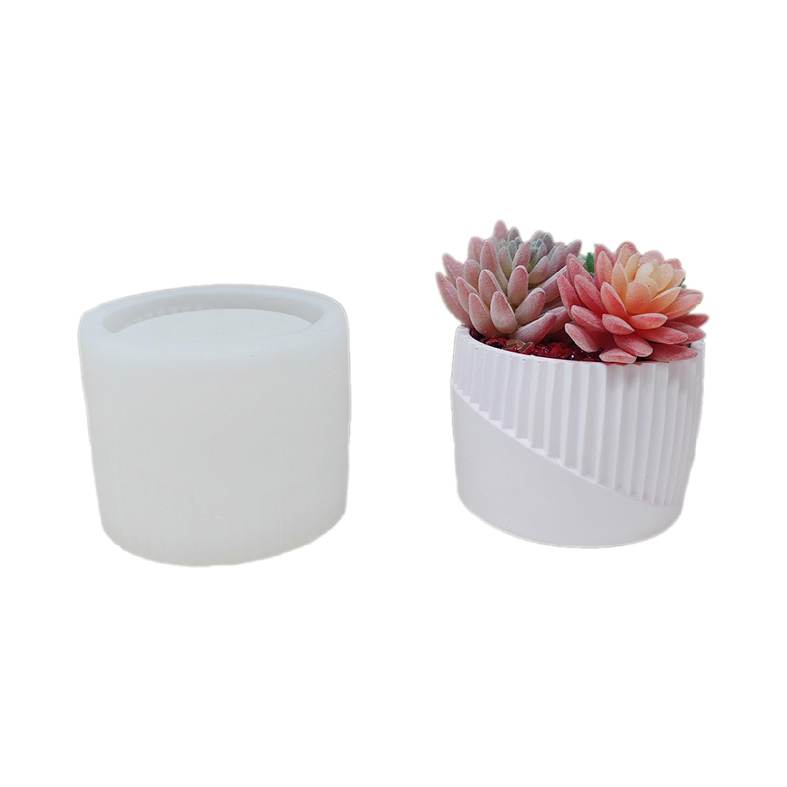 Molde de silicona a rayas irregulares para macetas, macetas, yeso, resina, moldes de almacenamiento de silicona para jardinería en casa