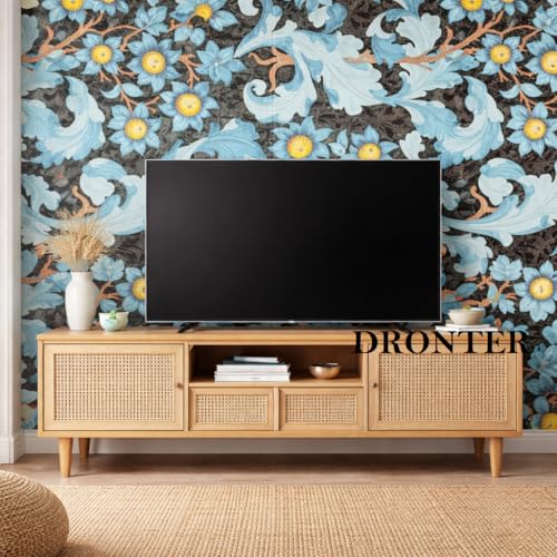 Image of DRONTER 3D Self-Adhesive Brick Wallpaper - PE Foam Wall Panels for Home, Bedroom, Living Room, and Cafe Decor | Easy Peel & Stick DIY Wall Stickers (Black Blue)
