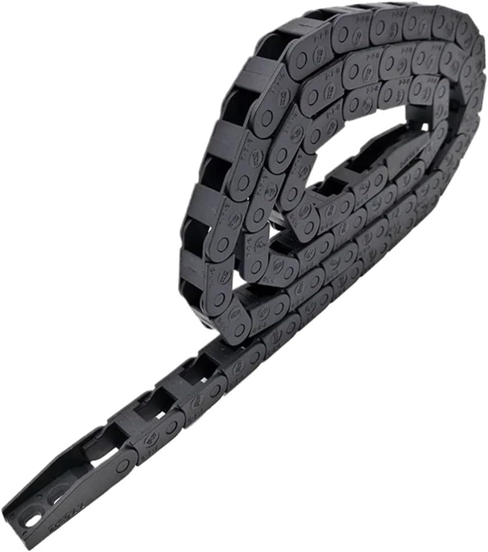 Transmission Chain of Power 1 Meter 7x7mm Drag Chain Towline Wire Carrier Cable Protection Tanks Bridge Non Opening with End Connectors Transmission Chain of Power(R28)