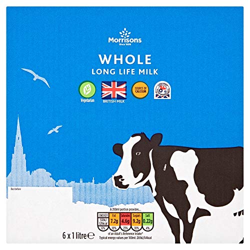 Morrisons British UHT Whole Milk 6 x 1 Litre x 1