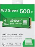 Western Digital 500Go WD Green SN3000 SSD interne NVMe - disque SSD - PCIe Gen4, M.2 2280, jusqu'à 5 000 Mo/s - WDS500G4G0E