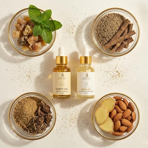 Image of Ved Sanjeevani Couple'S Wellness Combo - Includes Sleep Inducing Nabhi Oil and Digestion & Detox Nabhi Oil, Ayurvedic Wellness Oils for Daily Use, Holistic Self-Care Solution, Pack of 2