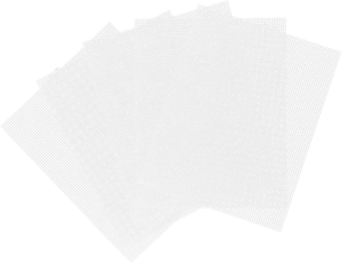 5pcs Plastic Mesh Canvas Sheets for Craft Embroidery Crochet Pe Material