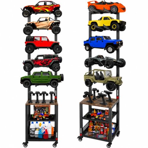 EROTASH RC Car Stand, Adjustable RC Car Storage Rack, Heavy Duty Shelf for Remote Control Cars & Aceesories, Multi-Layer Workstation Rack