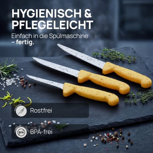 Schwertkrone® Metzgermesser Set 3-Teilig [MADE IN SOLINGEN - DE] - Schneidemesser - Solinger Küchenmesser Set - Kitchen Knife… – Ansicht 2