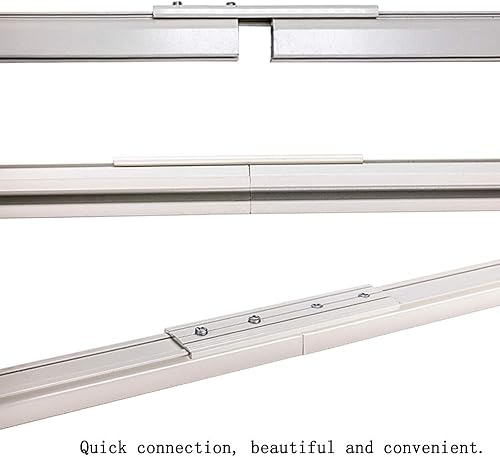 Miniatura 4 de Riel de cortina de aluminio mejorado de 3.6 a 7.2 pies, sistema de riel de techo, la longitud se puede ajustar y extender libremente, divisor de