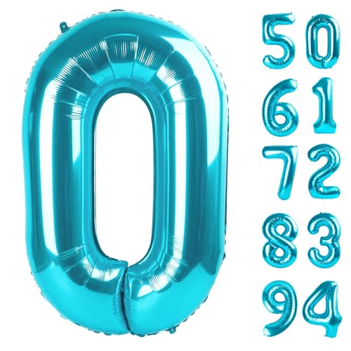 Blue Number 19 Balloon 40 inch, 19 Number Balloons, 19th Blue Birthday Decorations for Girls Boys Kids, 19 Year Old Girls Boys Blue Party Supplies - 2