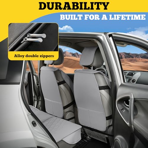 LINGVIDO Car Seat Covers – Premium Nappa Leather Full Set for Front & Rear Seats, Durable, Comfortable, Easy to Install, Fits Most Cars, Sedans, SUVs – Ideal for Commuters, Families & Road Trips - Thumbnail 3