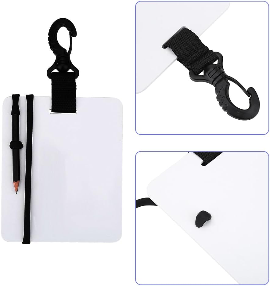 Tiiyee Underwater Writing Dive Slates, Dive Slate Scuba Write Board Underwater Whiteboard with Clip Graphite Pencil Diving Gear for Water Sports Snorkeling Divers Swimming Fishing Outdoor Drawing