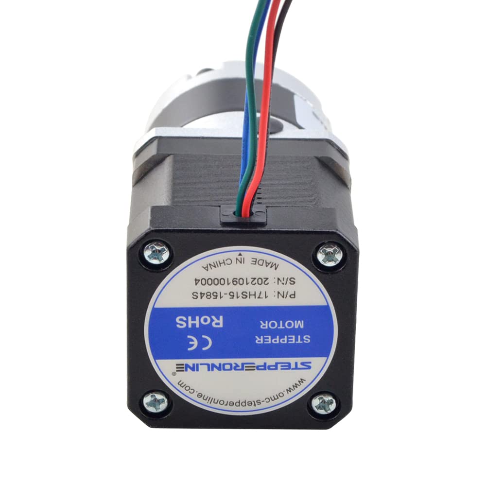 STEPPERONLINE Nema 17 Motor paso a paso L = 39 mm, relación de transmisión 10:1, 30 arcmin Serie MG, caja de cambios planetaria