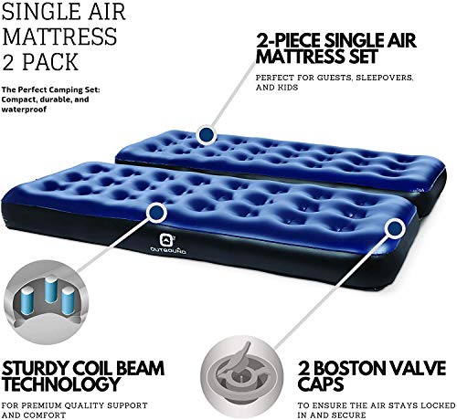 Outbound Twin Air Mattress | Portable Air-Bed Single Size | Inflatable Mattress Blow Up Bed for Camping | Repair Patch, (Single, 2 Pack) - Thumbnail 4