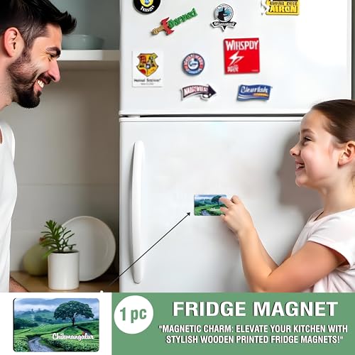 Image of Elegant Fridge Magnet with Themes |Rectangular Size Refrigerator Magnet with Magnetic Rubber Back | Pack of 1, 8.6cm X 5.4cm (Chikmangalur - Design 4)