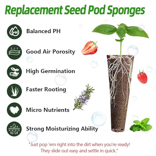 Image of 101pcs Hydroponic Pods Kit - Grow Anything Seed Pods with 30 Grow Sponges, 30 Labels, 15 Grow Baskets & Domes 10 Plant Tags and 1 tweezer | Fits Most Indoor Gardening Planting Systems