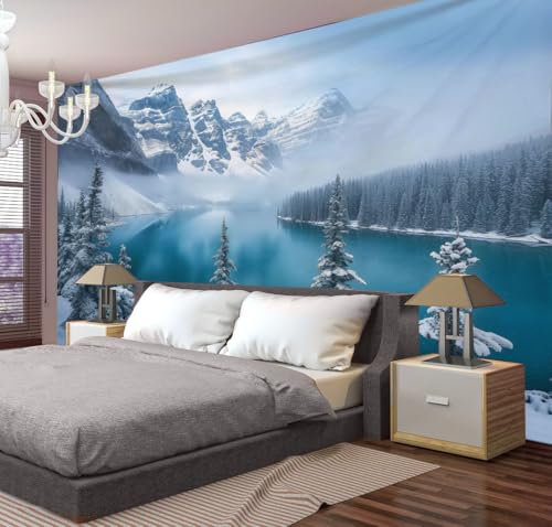 Tapiz de lago de montaña azul para decorar la sala de estar y transformar tu dormitorio 3