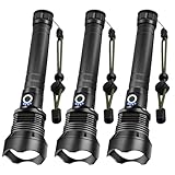 WholeFire LED Taschenlampe 90000 Lumens, Extrem Hell USB Aufladbar XHP70 Taschenlampe, 3 Modi, IP65 Wasserdichte für Camping, Wandern, Notfall