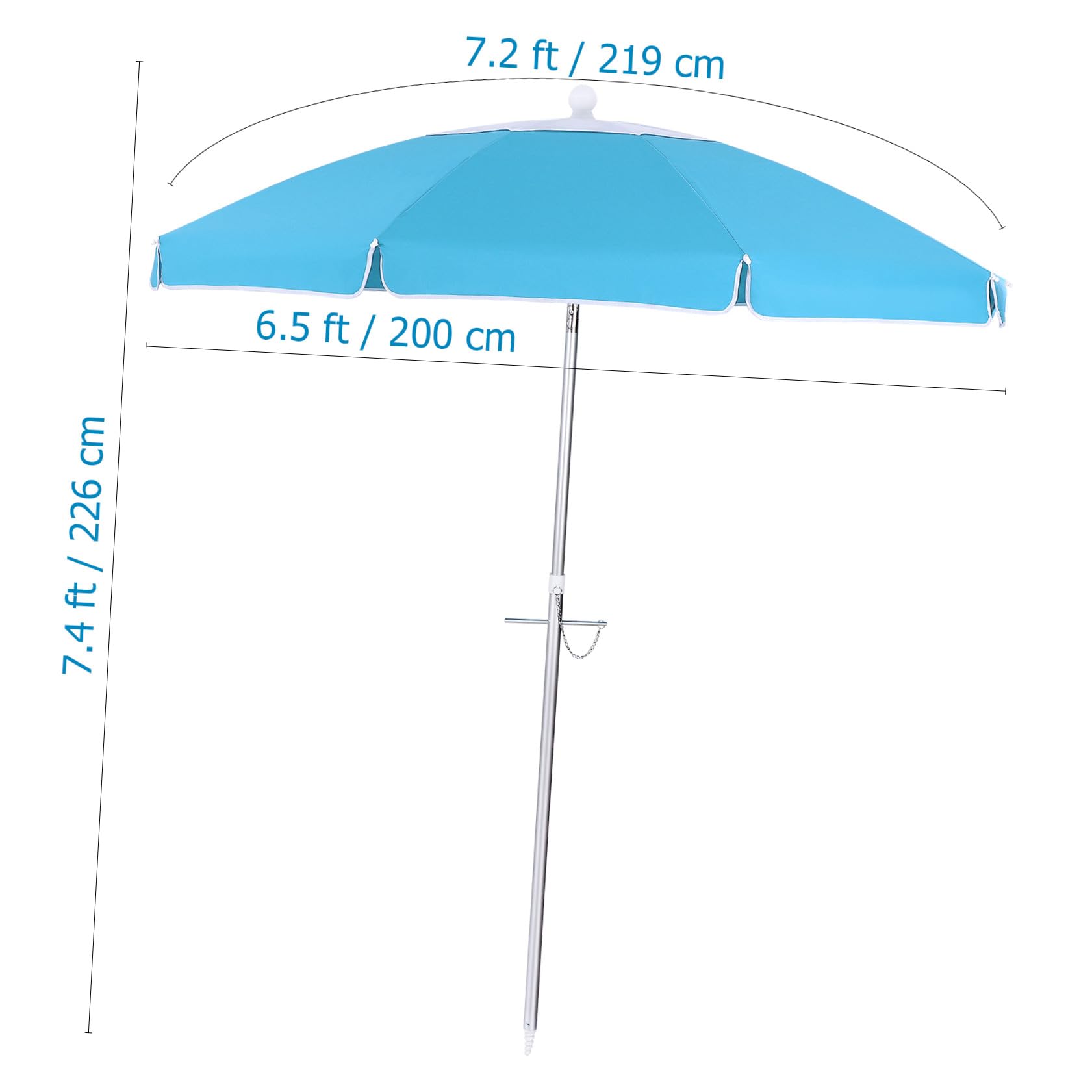 Przenośny Parasol Plażowy 6 5 Stopy Wzór Płatków Osłona Przeciwsłoneczna Wentylacja Ochrona Przed Promieniowaniem Uv Parasol Morski Z Mechanizmem Pochylania Do Podróżowania Po