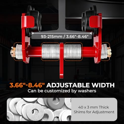 BEAMNOVA I Beam Trolley 3 Ton Manual Adjustable for I-Beam Flange Width 3.66" to 8.46", Overhead Push Beam Trolley Heavy Duty Dual Side Wheels, for Garage Hoist for Straight Curved I Beam by BEAMNOVA - Image 4