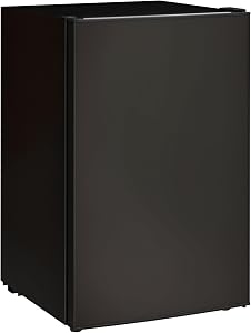HOMCOM Compact Refrigerator, 4.5 Cu Ft Single Door Mini Fridge with Freezer, Adjustable Thermostat, Reversible Door, Energy Saving Fridge for Bedroom, Dorm, Home Office, Black
