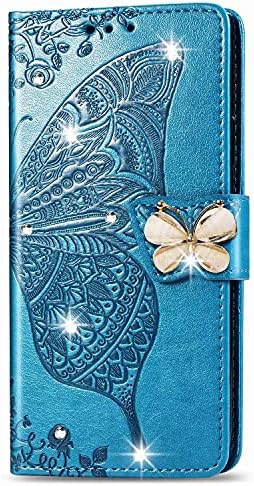 Dfjhure Oppo A16S Case Oppo A54S Oppo A16 Case Glitter Flip Phone Case Leather TPU Silicone Shockproof Cover Wallet butterfly Stand Cover for Oppo A16 / A16S / A54S- Rose gold