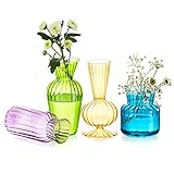 FÁCIL PARA ARREGLAR LAS FLORES: nuestros pequeños jarrones hacen que los arreglos florales sean divertidos y fáciles con solo unas pocas flores. También puede llenarlos con varias decoraciones vegetales como ramas, trigo, perlas, guijarros y otros rellenos de jarrones.