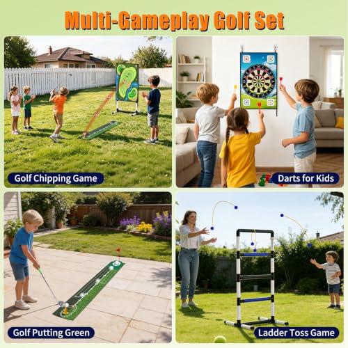 AOSITE 4-in-1 Golf Game Set for Kids & Adults, Family Backyard Party Toy - image 4