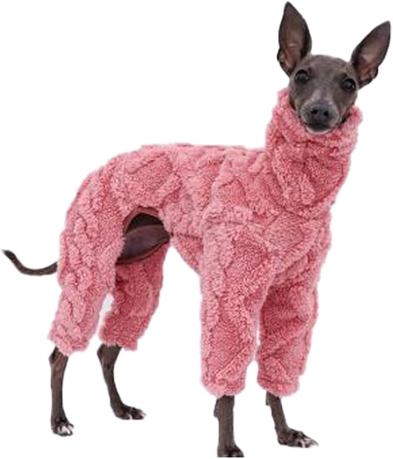 TWOT Italian Greyhound & Whippet Clothing,Sheep fleece jumpsuitDog Jumper, Comfortable Clothes For Dog (S, pink)
