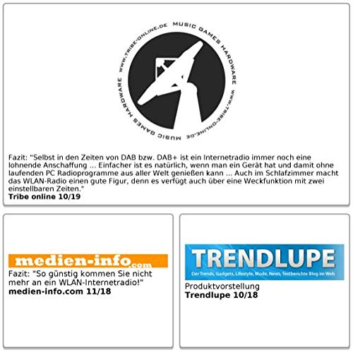 VR-Radio WLAN-Internetradio mit 2 Weckzeiten, Farbdisplay, Holzgehäuse, 6 Watt