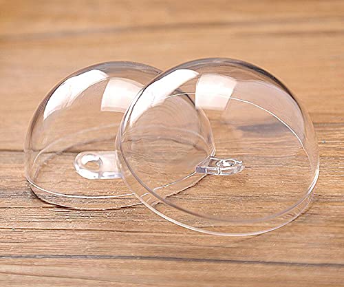 40Pcs 40Mm Christmas Clear Baubles Transparent Ball Plastic Fillable Sphere Ornament For Xmas Tree/Home Decoration /Wedding/Birthday/Party/Gift Box (38, 40Mm) #TOP6