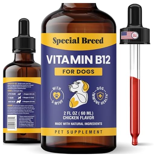Special Breed Liquid Vitamin B12 for Dogs – Methylcobalamin and 5-MTHF – Boosts Energy, Appetite, Mood & Immune System Support, Easy-to-Use Dropper - Chicken Flavor, 2 fl oz