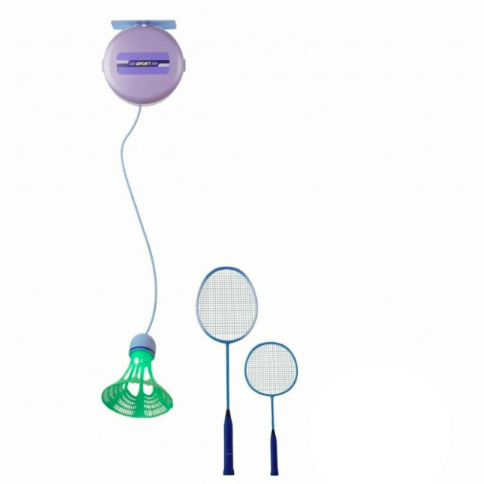 Remote Control Badminton Solo Practice Hanging Badminton Adjustable Height Glow 3B Family 2R-image-40
