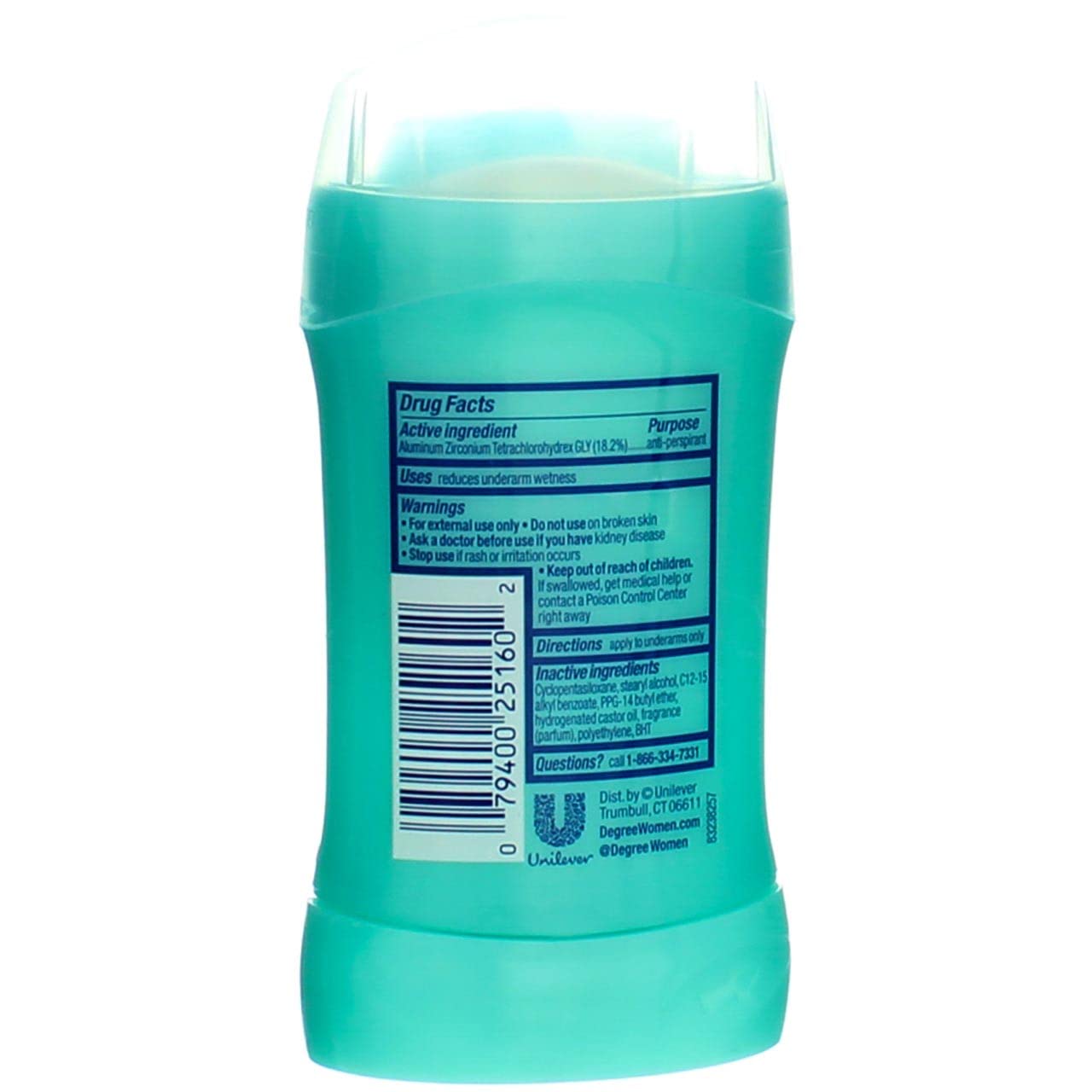 Degree Women Anti-Perspirant and Deodorant Invisible Solid, Shower Clean 1.6 oz (Pack of 8)