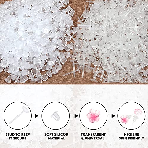 RUTZ® Clear Earrings, 100pcs Earring Retainers, Safety Backs Rubber Stoppers (50 Pairs)