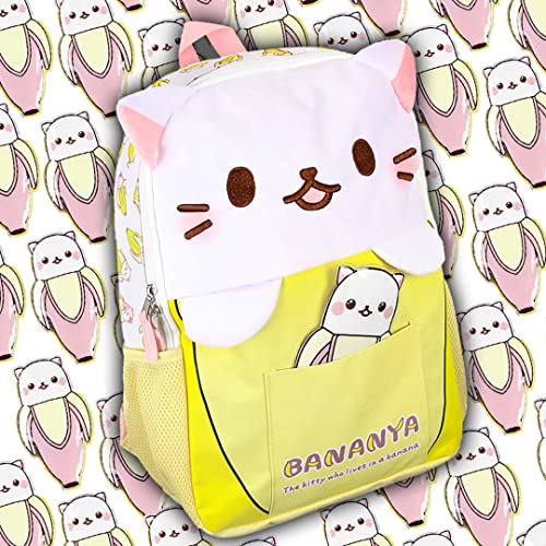 Bioworld Crunchyroll Bananya Plush 3-D Cat Anime Cartoon 16" Backpack #TOP4