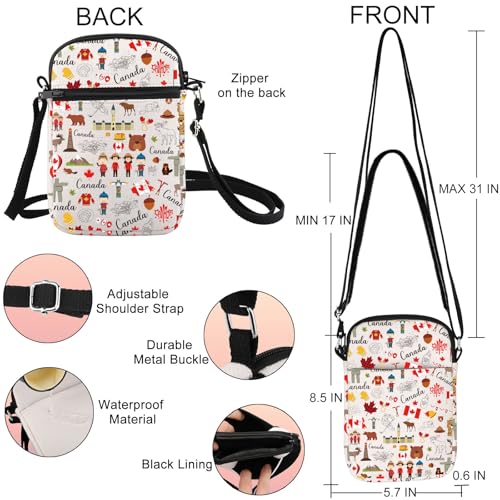 JNIAP Canada Crossbody Bag Canada Trip Gifts Canada Maple Leaf Travel Purse Canada Themed Gifts2
