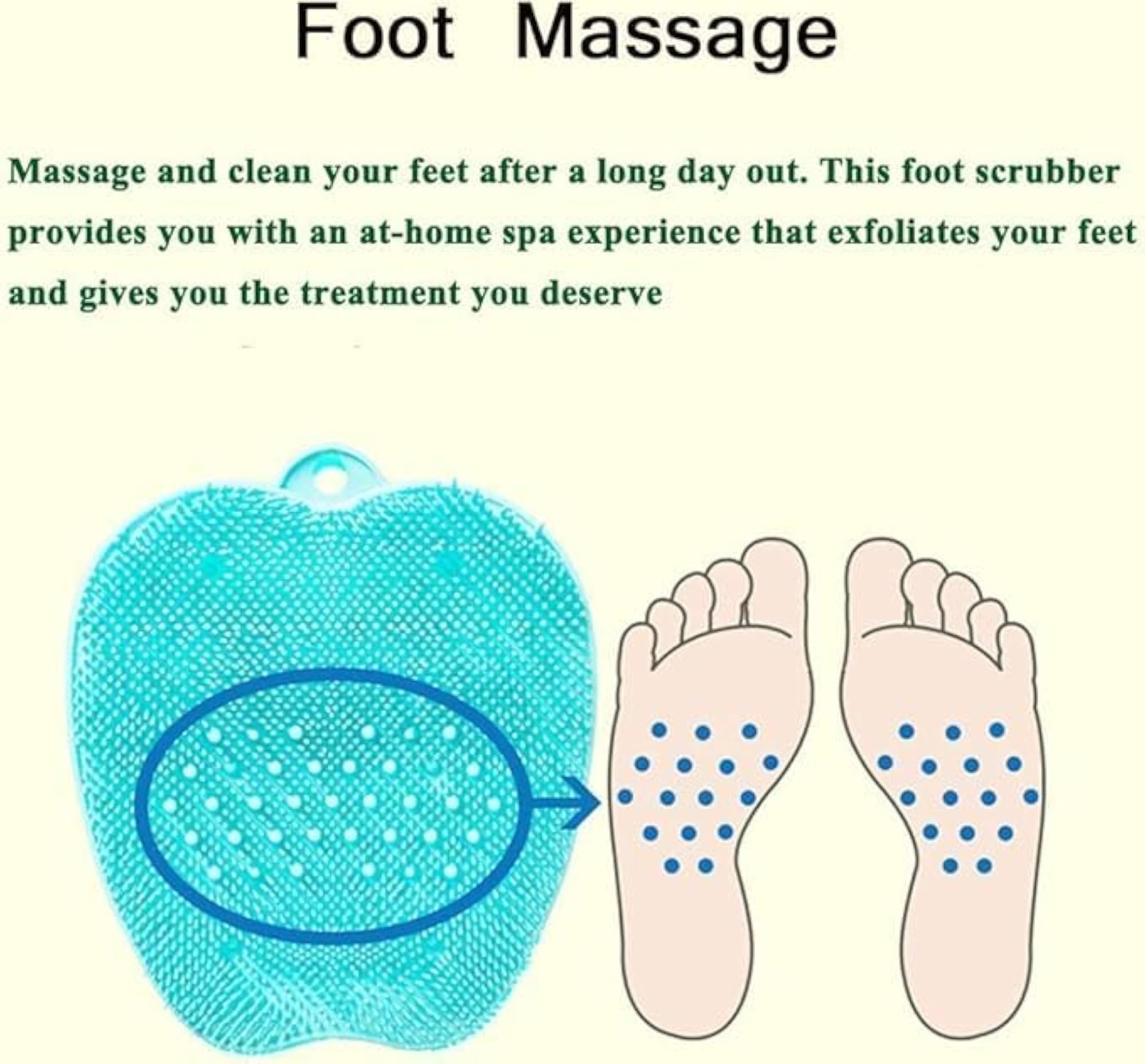 Shower Foot Massager Scrubber, Non-Slip Silicone Brush