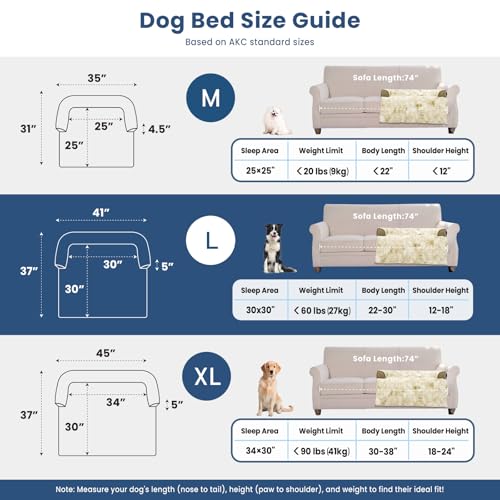 Image of Calming Dog Bed for Couch with Tie-Dye Pattern, 41x37 Inch, Khaki