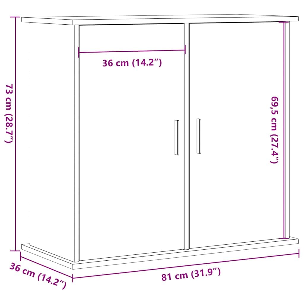 Tomostar Support pour Aquarium Meuble de Base 81x36x73 cm Bois d'Ingénierie