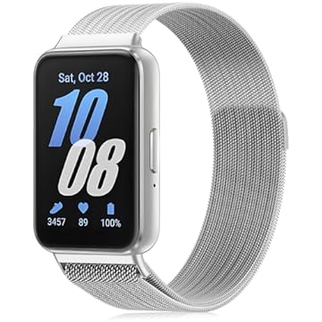 Oanux Pulseiras de malha de metal para Samsung Galaxy Fit 3, pulseira de aço inoxidável compatível com Samsung Galaxy Fit 3 para mulheres e homens