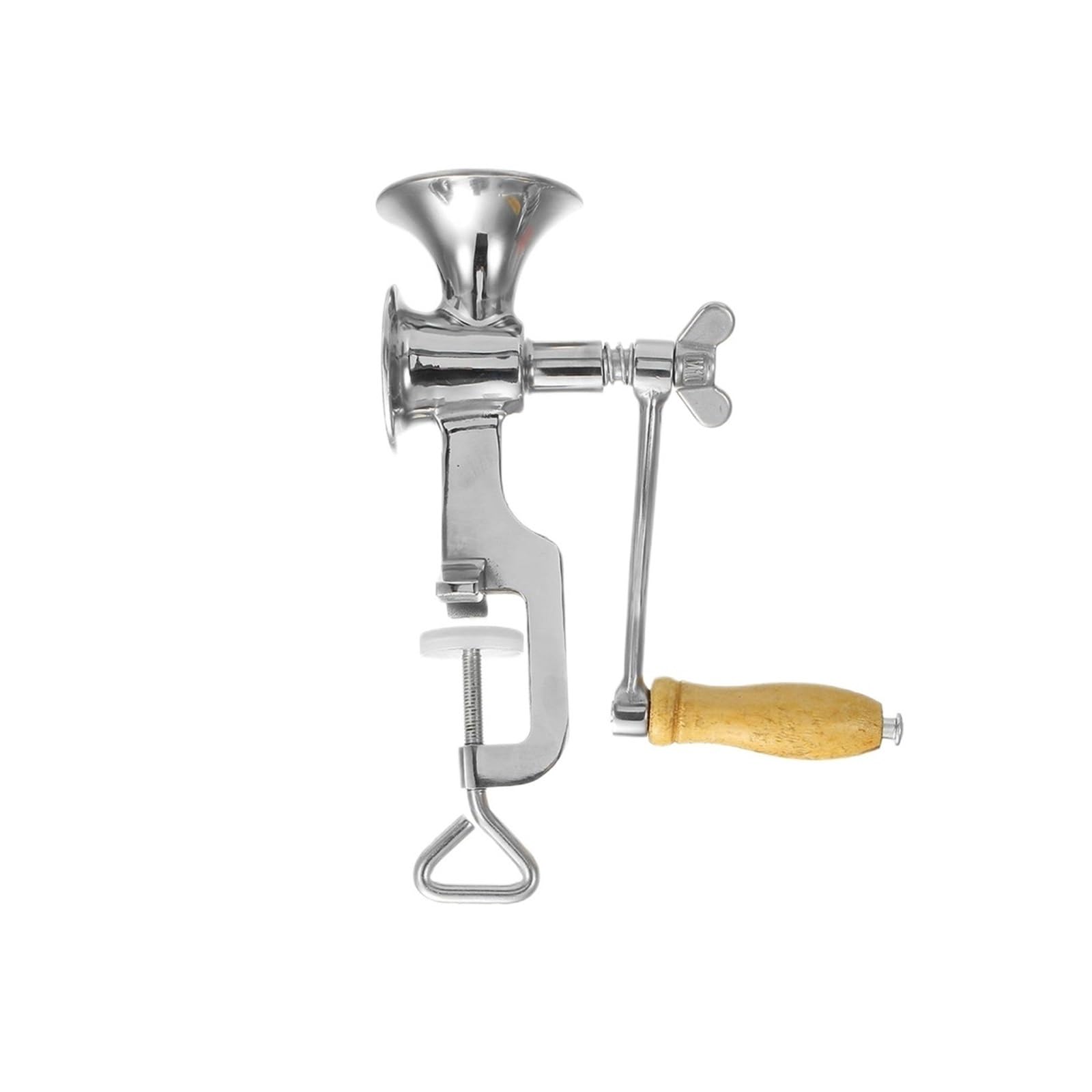 AMZBNEIDI Stainless Steel Hand Meat Grinder for Home Use, Manual Grain Grinder, Silver, 9.45x7.09in, Stainless Steel, Compact Hand Crank