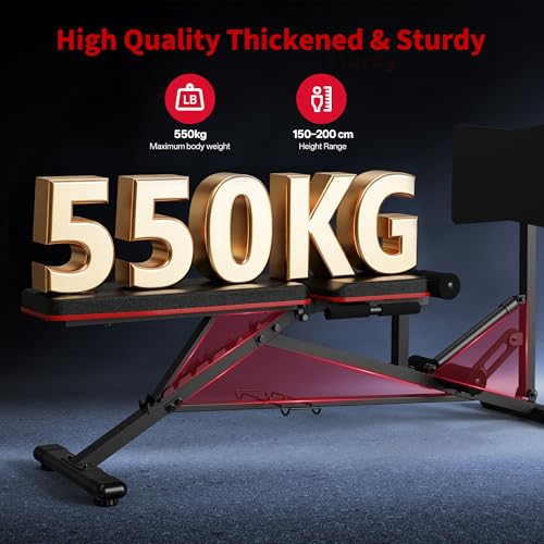 PASYOU Beenpersmachine,Verstelbare Halterbank met Leg Press,550 KG Draagvermogen, Leg Press voor Thuisgym Volledige Lichaamstraining met Dumbbellrek - Afbeelding 3