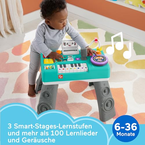 Image of Fisher-Price Learning Fun DJ Game Table - Musical Learning Toy with 3 Piano Play Modes, Lights, Version: Dutch, English, French, German, Italian, HRB67