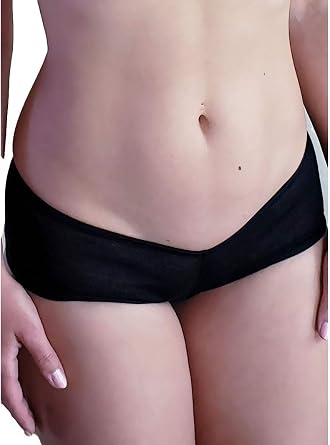 Sexy Sliver Cheek Shorts in Semi Sheer Black Jersey