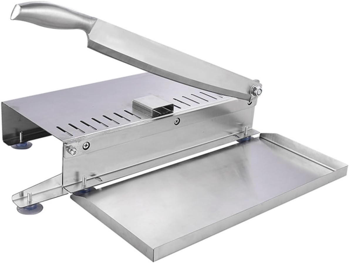 Manual Meat Slicer with Ergonomic Handle Thickness Multipurpose Cutter for Beef Chicken Fish Vegetables Cheese Bone Chopper for Home Cooking