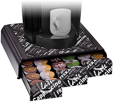 Mind Reader Anchor Collection Coffee Pod Holder, 36 Capacity, Black Print