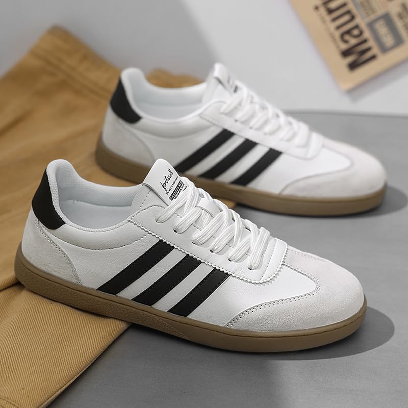 Men's Stylish Retro Genuine Leather Sneakers/Skate Shoes Trendy White Shoes - Image 5