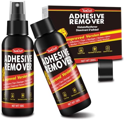 Adhesive Remover - 7oz Label Remover Spray with Plastic Scrapers, Glue Remover for Car, Windows, Glass, Plastic, Floor, Wall, Rapidly Removes Gum, Tape, Stickers, Glue, Labels, Residues