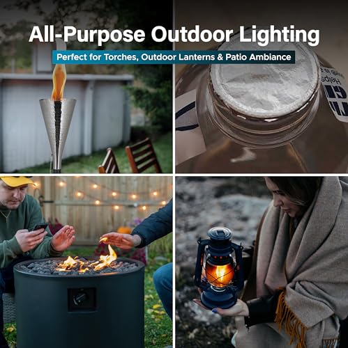 Firefly Fuel Tiki Torch Fuel – Clean-Burning Outdoor Lamp Oil for Tiki Torches and Lanterns. Low Smoke, Pure, Odorless Formula, Long-Lasting – Outdoor Patio & Garden Use - 32oz