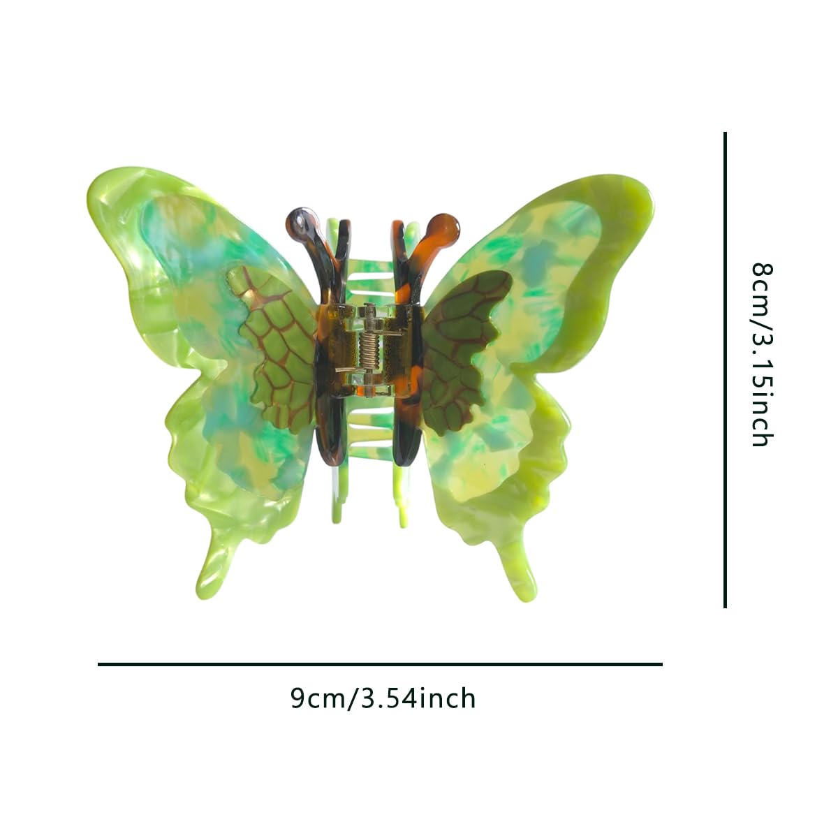Novelty Butterfly Hair Clips,Fancy Acetate Hair Clip,Cute Butterfly Claw Clips for Women,Green - Image 2