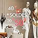 kina UVSD0224 Vitrophanies Autocollants pour vitrines magasins Ventes Remises Occasions 1 Feuille 100x30cm Transparent Amovible Repositionnable